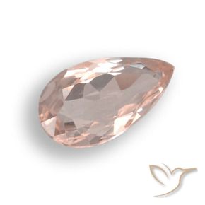 0.57 карата, натуральный Фламинго Розовый Морганит, Форма груши, VVS-VS