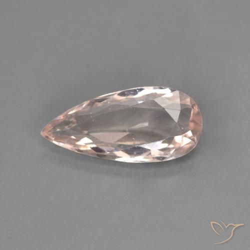 0.90ct Натуральный Medium Light-Pink Морганит, Форма груши, Чистота VVS