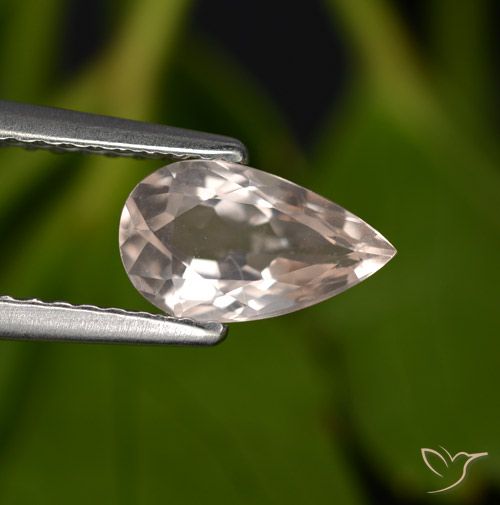 0.83ct Натуральный Оранжево-розовый Морганит, Форма груши, VVS-VS