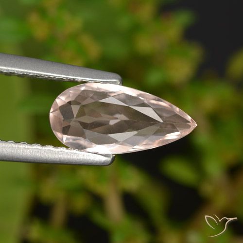 0.70ct Натуральный Средне-светло-розовый Морганит, Форма груши, VVS-VS
