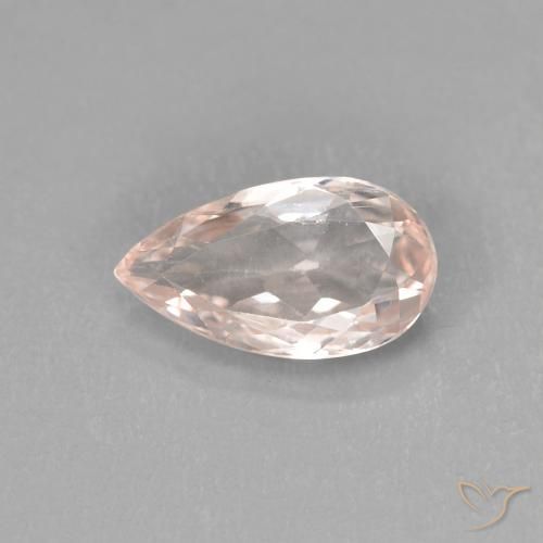 0.96ct Натуральный Фламинго Розовый Морганит, Форма груши, VVS-VS