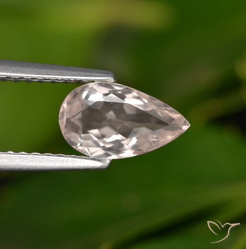 0.86ct Натуральный Оранжево-розовый Морганит, Форма груши, Чистота VVS