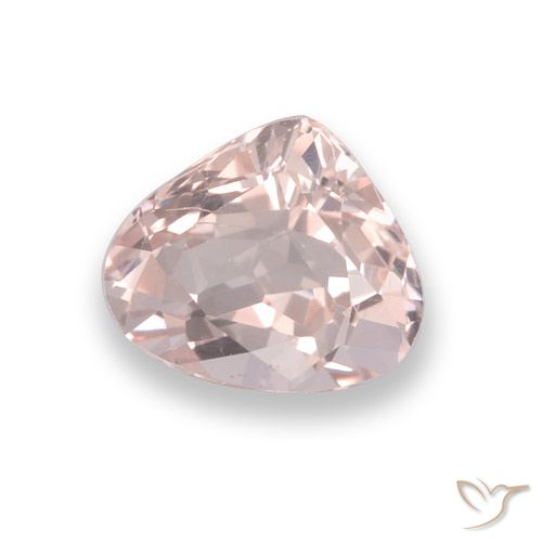 0.76ct Натуральный Светло-кораллово-розовый Морганит, Форма груши, VVS-VS
