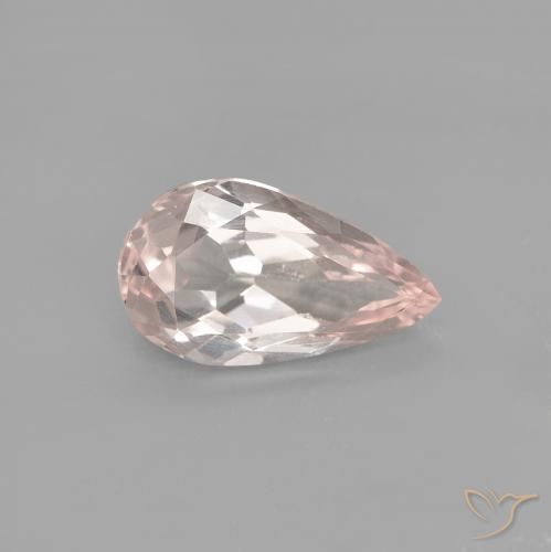 0.74ct Натуральный Средний розовый Морганит, Форма груши, VVS-VS