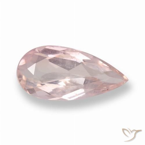 0.76ct Натуральный Фламинго Розовый Морганит, Форма груши, Чистота VS