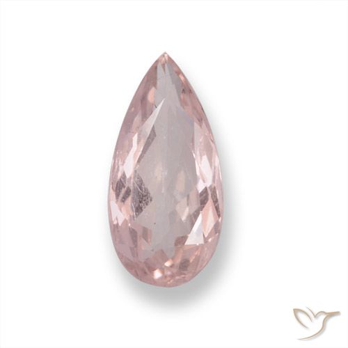 0.71ct Натуральный Светло-розовый Морганит, Форма груши, Чистота VS