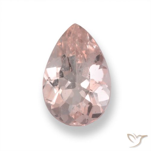 0.65ct Натуральный Средний розовый Морганит, Форма груши, Чистота VS