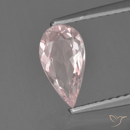0.74ct Натуральный Светло-кораллово-розовый Морганит, Форма груши, Чистота VVS