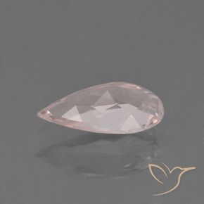 0.74 карата, натуральный Светло-кораллово-розовый Морганит, Форма груши, Чистота VVS