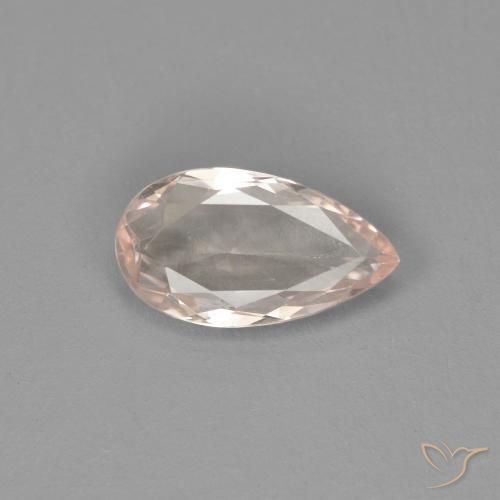 0.77ct Натуральный Фламинго Розовый Морганит, Форма груши, Чистота VVS