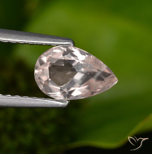 0.90ct Натуральный Средний розовый Морганит, Форма груши, Чистота VS