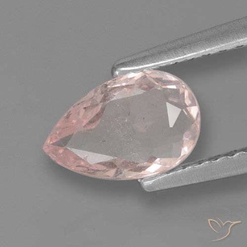 0.73ct Натуральный Средне-светло-розовый Морганит, Форма груши, Чистота VS