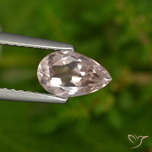 0.80ct Натуральный Очень светло-розовый Морганит, Форма груши, VVS-VS