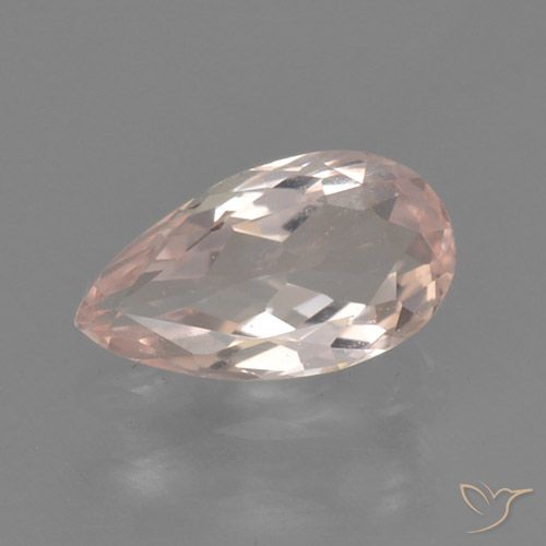0.53ct Натуральный Средний розовый Морганит, Форма груши, Чистота VVS