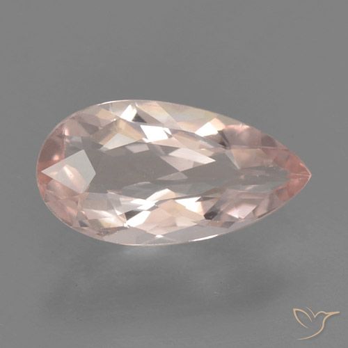 0.53ct Натуральный Фламинго Розовый Морганит, Форма груши, Чистота VVS
