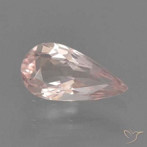 0.50ct Натуральный Фламинго Розовый Морганит, Форма груши, VVS-VS