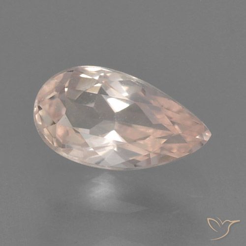 0.49ct Натуральный Средний розовый Морганит, Форма груши, Чистота VVS