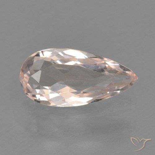 0.57ct Натуральный Фламинго Розовый Морганит, Форма груши, Чистота VVS
