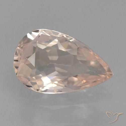 0.58ct Натуральный Очень светло-розовый Морганит, Форма груши, Чистота VVS