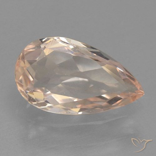 0.62ct Натуральный Очень светло-розовый Морганит, Форма груши, VVS-VS