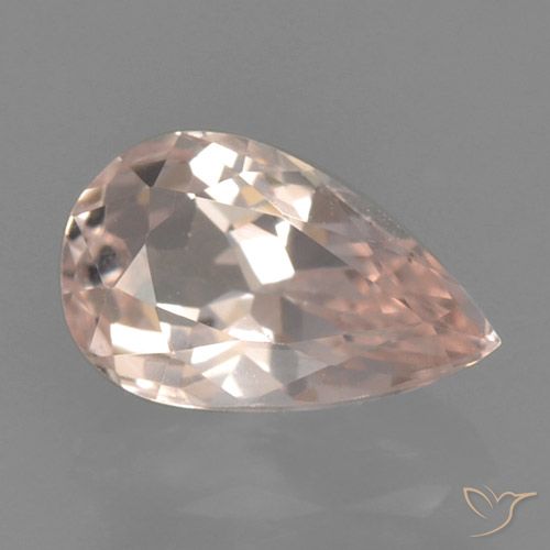 0.54ct Натуральный Средний розовый Морганит, Форма груши, Чистота VVS