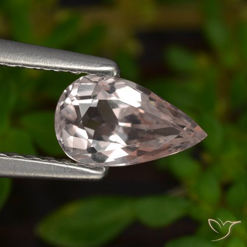 0.51ct Натуральный Светло-розовый Морганит, Форма груши, VVS-VS