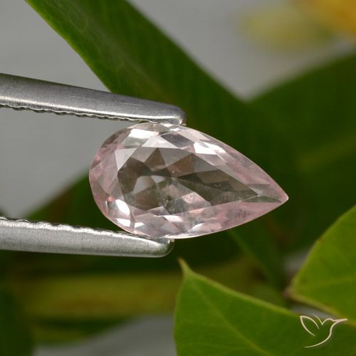 0.55ct Натуральный Фламинго Розовый Морганит, Форма груши, VVS-VS