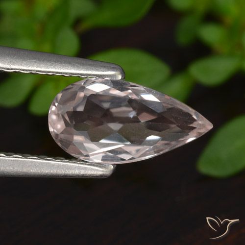 0.74ct Натуральный Кораллово-розовый тон Морганит, Форма груши, VVS-VS