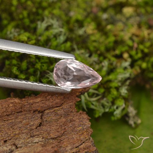 0.48ct Натуральный Светло-розовый Морганит, Форма груши, Чистота VVS