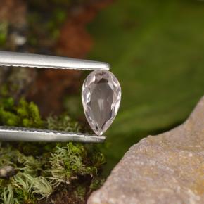 Натуральный светло-розовый морганит 0,49 карата форма груши, чистота VVS