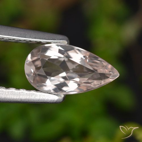 0.56ct Натуральный Светло-розовый Морганит, Форма груши, Чистота VVS