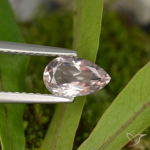 0.69ct Натуральный Фламинго Розовый Морганит, Форма груши, VVS-VS