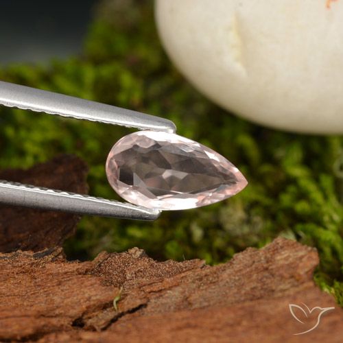 0.70ct Натуральный Средний розовый Морганит, Форма груши, Чистота VVS