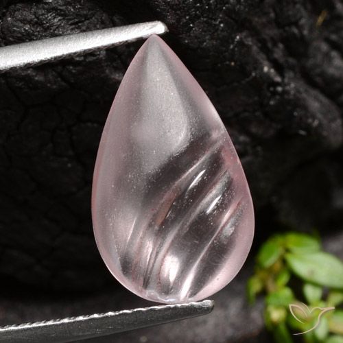 4.35ct Натуральный Кораллово-розовый Морганит, Форма груши, Прозрачный