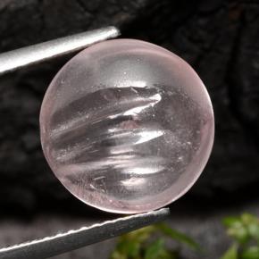 Натуральный светло-розовый морганит 5,65 карата огранка круг, прозрачный