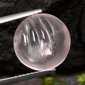 Натуральный светло-розовый морганит 5,65 карата огранка круг, прозрачный