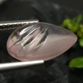 Натуральный розовый морганит 3,25 карата форма груши, прозрачный