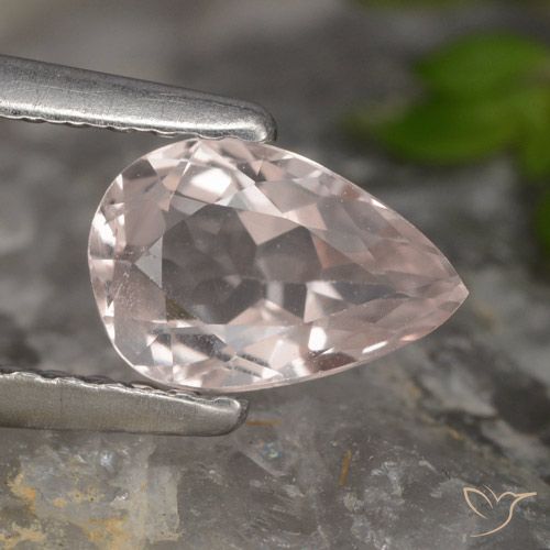 0.70ct Натуральный Фламинго Розовый Морганит, Форма груши, VVS-VS