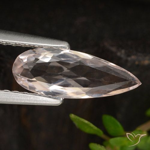 0.85ct Натуральный Очень светло-розовый Морганит, Форма груши, VVS-VS