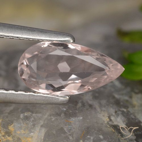0.89ct Натуральный Фламинго Розовый Морганит, Форма груши, Чистота VVS