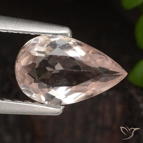 0.84ct Натуральный Средний розовый Морганит, Форма груши, Чистота VVS