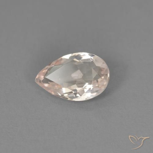 0.70ct Натуральный Средний розовый Морганит, Форма груши, VVS-VS