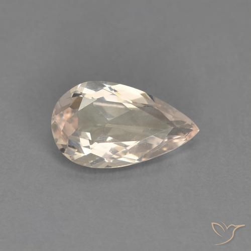0.67ct Натуральный Средний розовый Морганит, Форма груши, VVS-VS