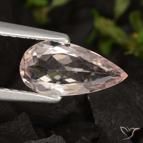 0.80ct Натуральный Средний розовый Морганит, Форма груши, VVS-VS