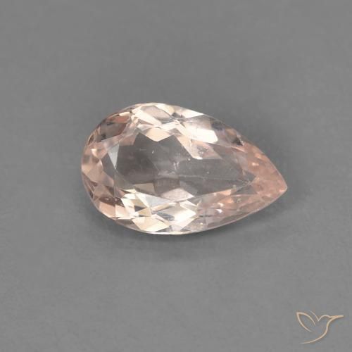 0.72ct Натуральный Средний розовый Морганит, Форма груши, VVS-VS