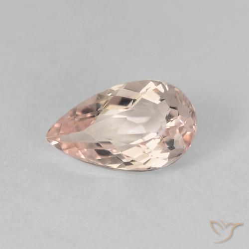 0.99ct Натуральный Очень светло-розовый Морганит, Форма груши, VVS-VS