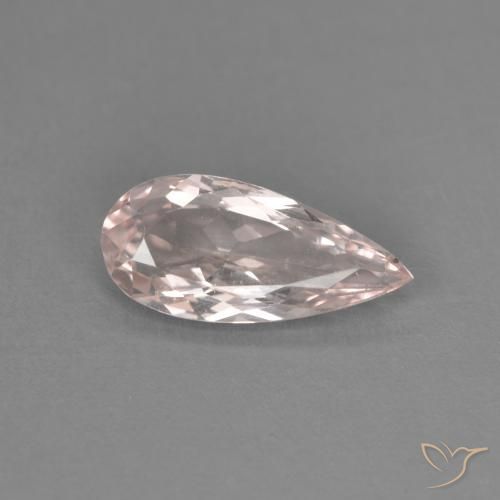 0.87ct Натуральный Фламинго Розовый Морганит, Форма груши, VVS-VS