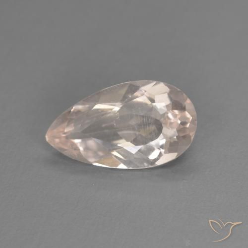 0.92ct Натуральный Средний розовый Морганит, Форма груши, VVS-VS