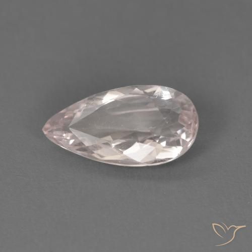 0.98 карата, натуральный Светло-розовый Морганит, Форма груши, VVS-VS
