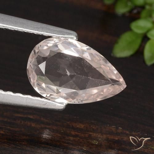 0.99ct Натуральный Светло-розовый Морганит, Форма груши, VVS-VS